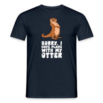 Petits jeux de mots sur les loutres et blagues sur les loutres - T-shirt homme - marine - Devant - AI Model Male 178 light (178cm)
