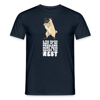 A Pug Solves Most Of My Problems - Men's T-Shirt - navy - Front - AI Model Male 178 light (178cm)