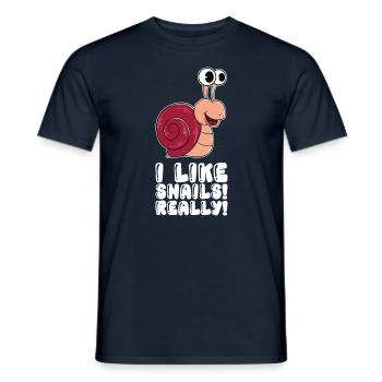 I really like snails - Men's T-Shirt - navy - Front - AI Model Male 178 light (178cm)
