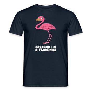 Drôles de graphismes de flamants roses - T-shirt homme - marine - Devant - AI Model Male 178 light (178cm)