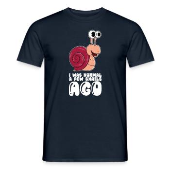 I was normal in front of a few snails - Men's T-Shirt - navy - Front - AI Model Male 178 light (178cm)