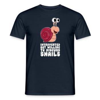 Introvertiert Über Schnecken Zu Sprechen - Männer T-Shirt - Navy - Vorne - AI Model Male 178 light (178cm)