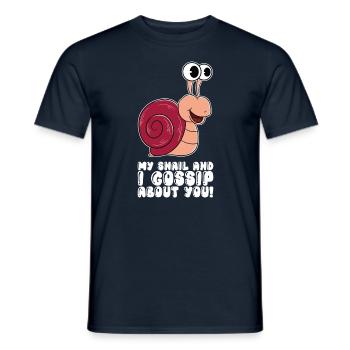 My snail and I gossip about you - Men's T-Shirt - navy - Front - AI Model Male 178 light (178cm)