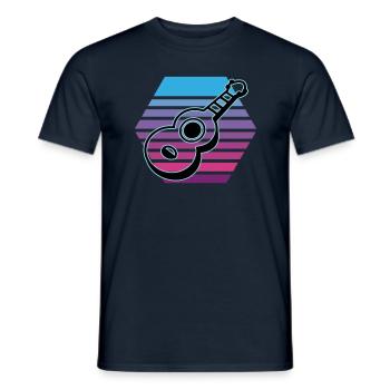 Ukulelen Vitage - Männer T-Shirt - Navy - Vorne - AI Model Male 178 light (178cm)