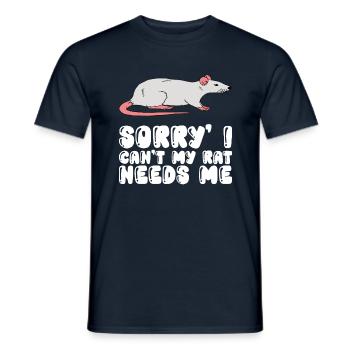 I can't, my rat needs me - Men's T-Shirt - navy - Front - AI Model Male 178 light (178cm)