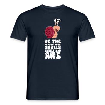 Person Für Die Dich Schnecken Halten - Männer T-Shirt - Navy - Vorne - AI Model Male 178 light (178cm)