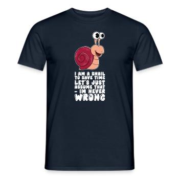 I am a snail - Men's T-Shirt - navy - Front - AI Model Male 178 light (178cm)