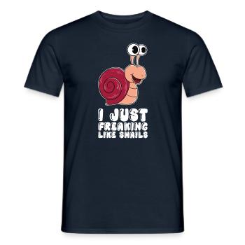 I just love snails - Men's T-Shirt - navy - Front - AI Model Male 178 light (178cm)