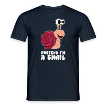 Pretend Im A Snail - Men's T-Shirt - navy - Front - AI Model Male 178 light (178cm)