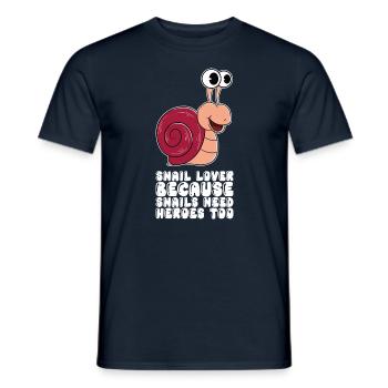 Snail lover Snails - Men's T-Shirt - navy - Front - AI Model Male 178 light (178cm)