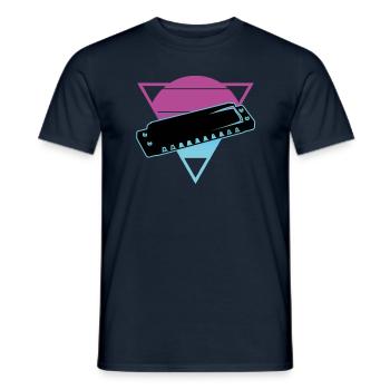 Harmonica - T-shirt homme - marine - Devant - AI Model Male 178 light (178cm)