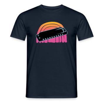 Harmonica - Men's T-Shirt - navy - Front - AI Model Male 178 light (178cm)