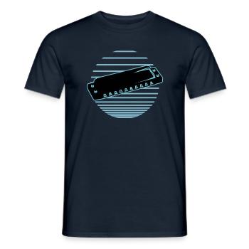 Harmonica - T-shirt homme - marine - Devant - AI Model Male 178 light (178cm)