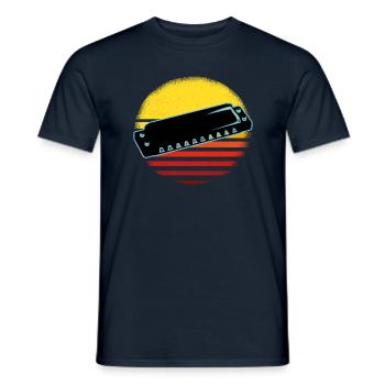 Harmonica - T-shirt homme - marine - Devant - AI Model Male 178 light (178cm)