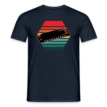 Harmonica - T-shirt homme - marine - Devant - AI Model Male 178 light (178cm)