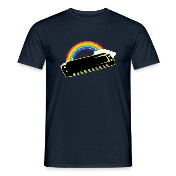 Harmonica - T-shirt homme - marine - Devant - AI Model Male 178 light (178cm)