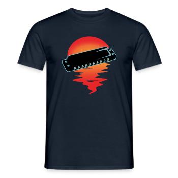 Harmonica - T-shirt homme - marine - Devant - AI Model Male 178 light (178cm)
