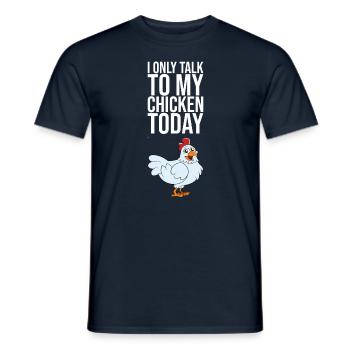 Je ne parle qu’à mon poulet aujourd’hui - T-shirt homme - marine - Devant - AI Model Male 178 light (178cm)
