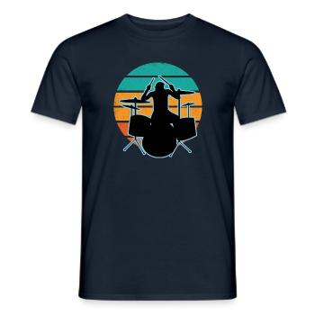 Schlagzeuger und Schlagzeug - Männer T-Shirt - Navy - Vorne - AI Model Male 178 light (178cm)