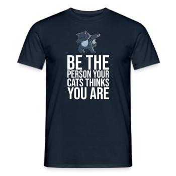 Dabbing Cat Funny Cat - Men's T-Shirt - navy - Front - AI Model Male 178 light (178cm)