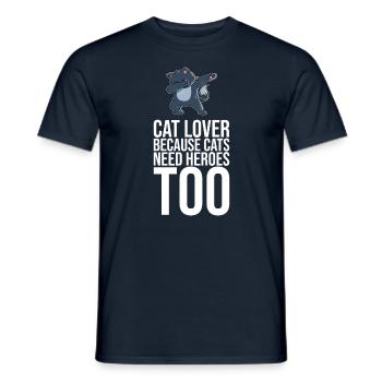 Dabbing Cat Funny Cat - Men's T-Shirt - navy - Front - AI Model Male 178 light (178cm)
