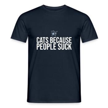 Dabbing Cat Funny Cat - Men's T-Shirt - navy - Front - AI Model Male 178 light (178cm)