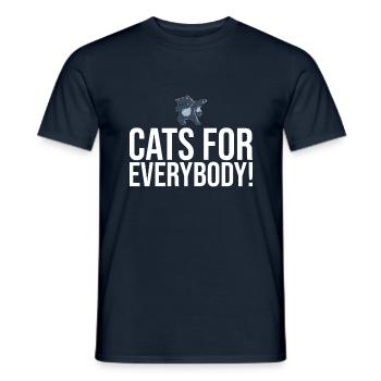 Dabbing Cat Funny Cat - Men's T-Shirt - navy - Front - AI Model Male 178 light (178cm)