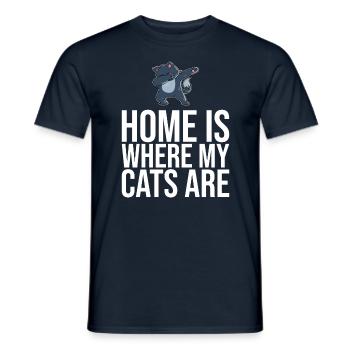 Dabbing Cat Funny Cat - Men's T-Shirt - navy - Front - AI Model Male 178 light (178cm)
