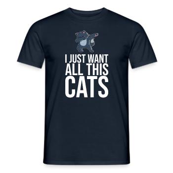 Dabbing Cat Funny Cat - Men's T-Shirt - navy - Front - AI Model Male 178 light (178cm)