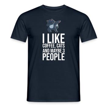 Dabbing Cat Funny Cat - Men's T-Shirt - navy - Front - AI Model Male 178 light (178cm)