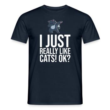 Dabbing Cat Funny Cat - Men's T-Shirt - navy - Front - AI Model Male 178 light (178cm)