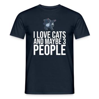 Dabbing Cat Funny Cat - Men's T-Shirt - navy - Front - AI Model Male 178 light (178cm)