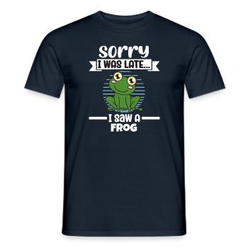 Frog Sorry I Was Late I Saw A Frog - Men's T-Shirt - navy - Front - AI Model Male 178 light (178cm)