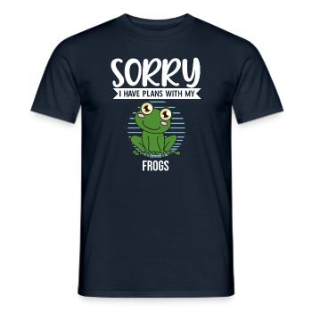 Désolé, j’ai des projets avec mes grenouilles - T-shirt homme - marine - Devant - AI Model Male 178 light (178cm)
