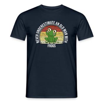 Grenouille ne sous-estime jamais un vieil homme avec des grenouilles - T-shirt homme - marine - Devant - AI Model Male 178 light (178cm)