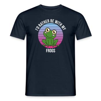 Grenouille Je préfère être avec mes grenouilles - T-shirt homme - marine - Devant - AI Model Male 178 light (178cm)