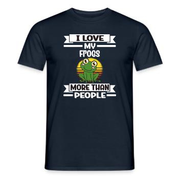 Grenouille J’aime mes grenouilles plus que les gens - T-shirt homme - marine - Devant - AI Model Male 178 light (178cm)