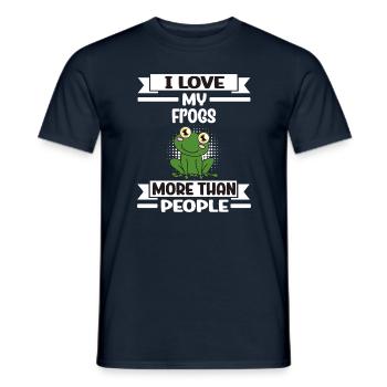 Frog I Love My Frogs More Than People - Men's T-Shirt - navy - Front - AI Model Male 178 light (178cm)