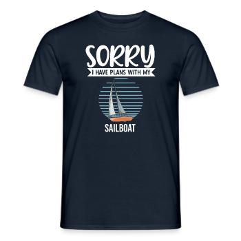 Sailboat Sorry I Have Plans With My Sailboat - Männer T-Shirt - Navy - Vorne - AI Model Male 178 light (178cm)