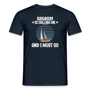 Voilier voilier m’appelle et je dois y aller - T-shirt homme - marine - Devant - AI Model Male 178 light (178cm)