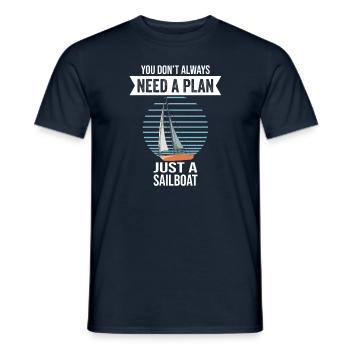 Sailboat You Don't Need Always A Plan - Männer T-Shirt - Navy - Vorne - AI Model Male 178 light (178cm)