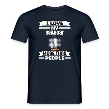 Sailboat I Love My Sailboat More Than People - Männer T-Shirt - Navy - Vorne - AI Model Male 178 light (178cm)