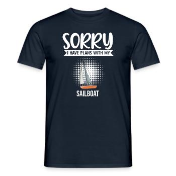 Sailboat Sorry I Have Plans With My Sailboat - Männer T-Shirt - Navy - Vorne - AI Model Male 178 light (178cm)