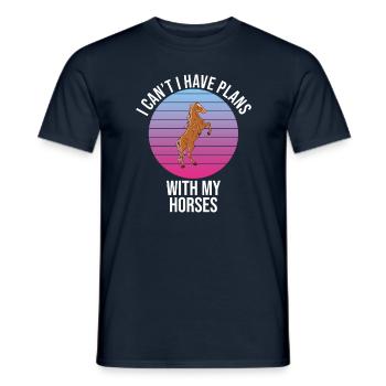 I Can't I Have Plans With My Horses - Men's T-Shirt - navy - Front - AI Model Male 178 light (178cm)