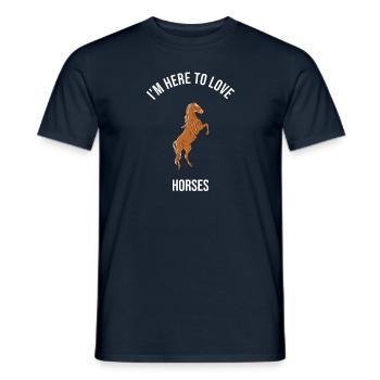 Je suis ici pour aimer les chevaux - T-shirt homme - marine - Devant - AI Model Male 178 light (178cm)