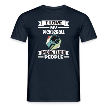 J’aime mon pickleball plus que les gens - T-shirt homme - marine - Devant - AI Model Male 178 light (178cm)