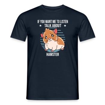 Je préfère être avec mon hamster - T-shirt homme - marine - Devant - AI Model Male 178 light (178cm)