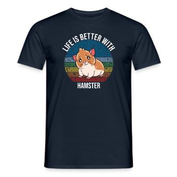 Je préfère être avec mon hamster - T-shirt homme - marine - Devant - AI Model Male 178 light (178cm)