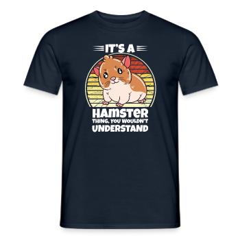 Je préfère être avec mon hamster - T-shirt homme - marine - Devant - AI Model Male 178 light (178cm)