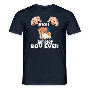 Je préfère être avec mon hamster - T-shirt homme - marine - Devant - AI Model Male 178 light (178cm)